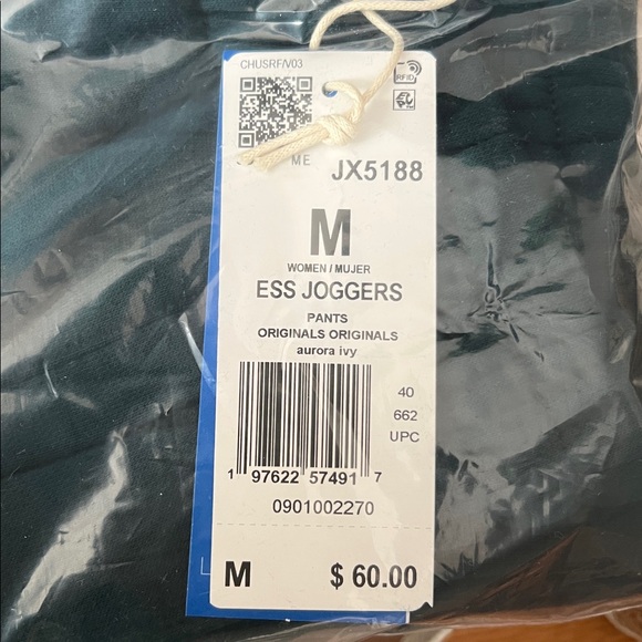 🏃‍♀️🏃‍♀️ NWT Adidas Essentials Fleece Loose Joggers in Aurora Ivy – Size Medium - Picture 9 of 11